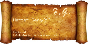 Herter Gergő névjegykártya